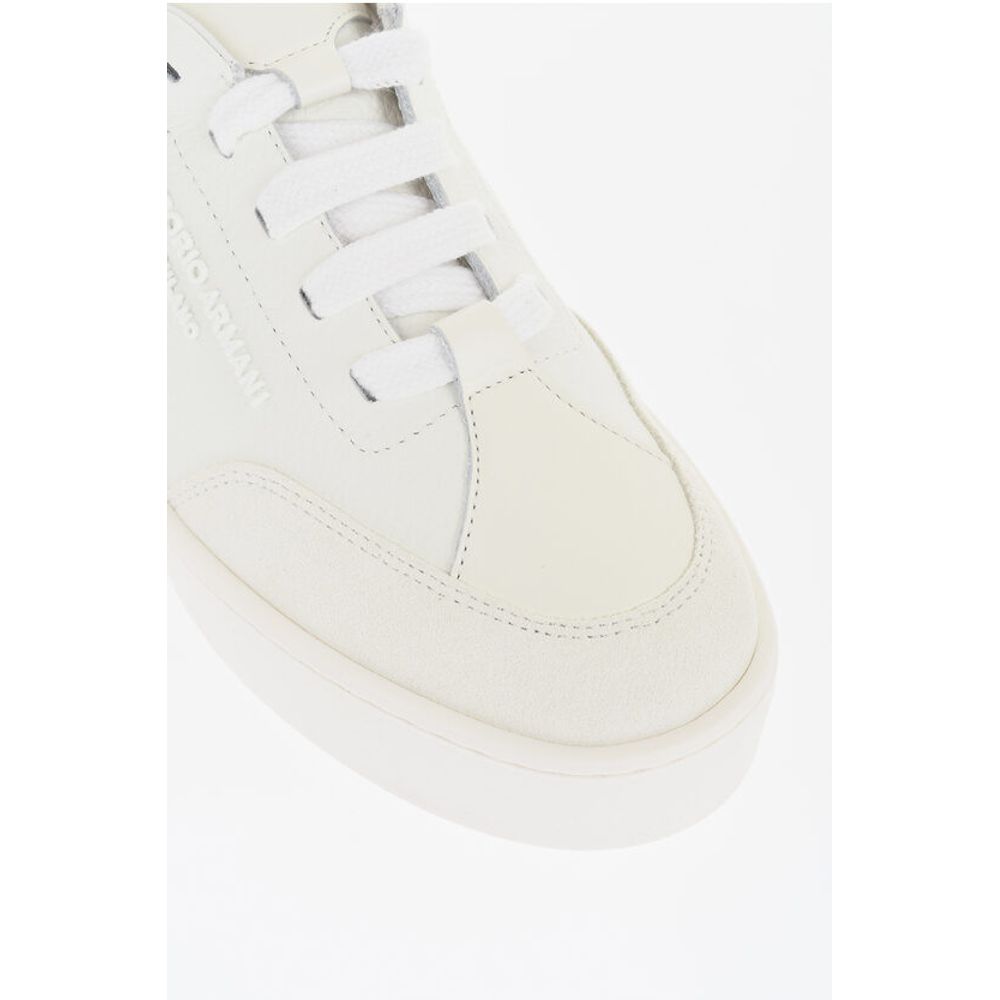 Armani Hammered Leather Low-Top Sneakers - Image 4