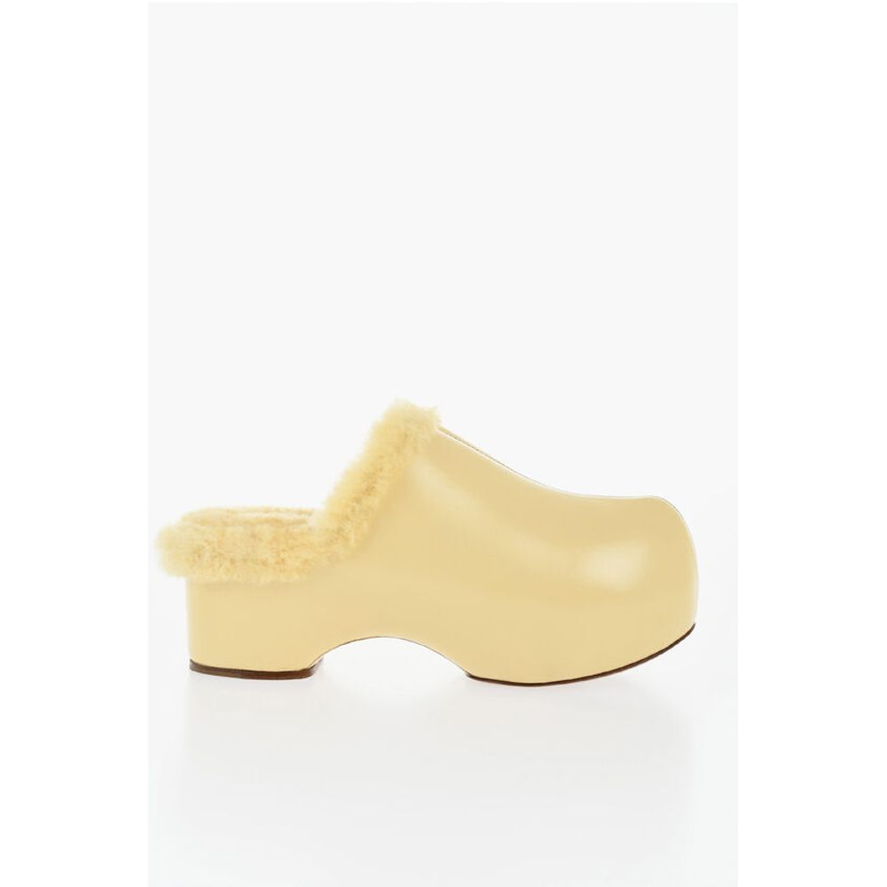 Jil Sander Leather Clogs With Shearling Lining - Image 3