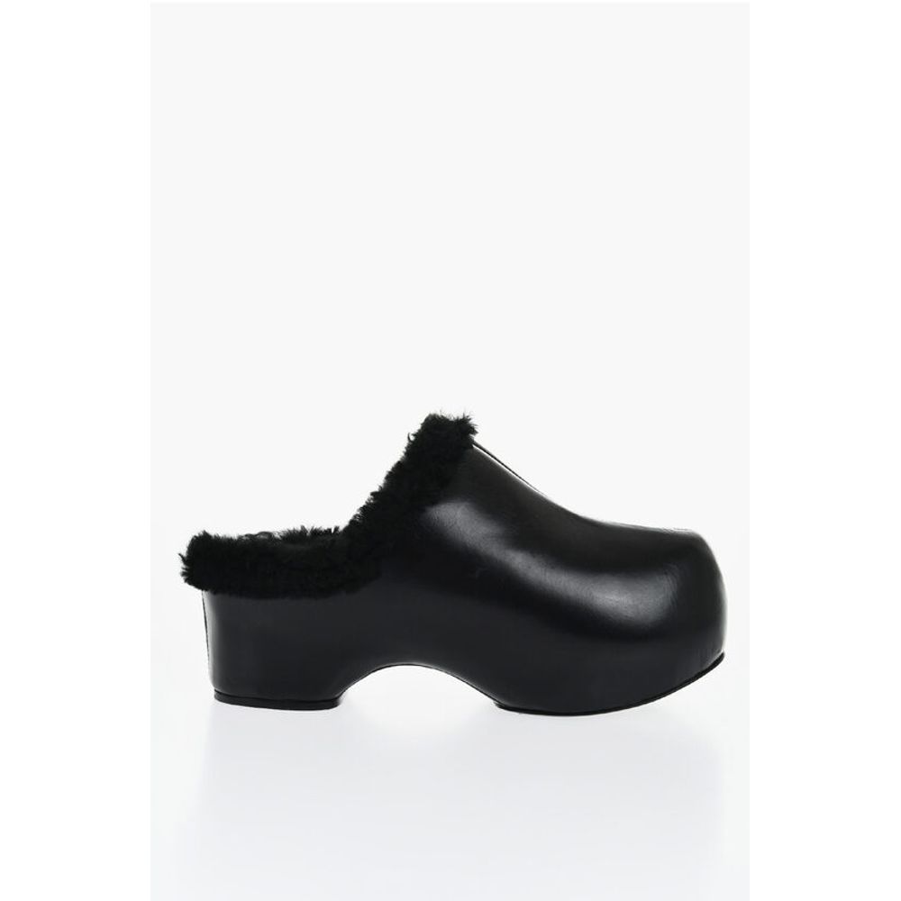 Jil Sander Leather Clogs With Shearling Lining - Image 3