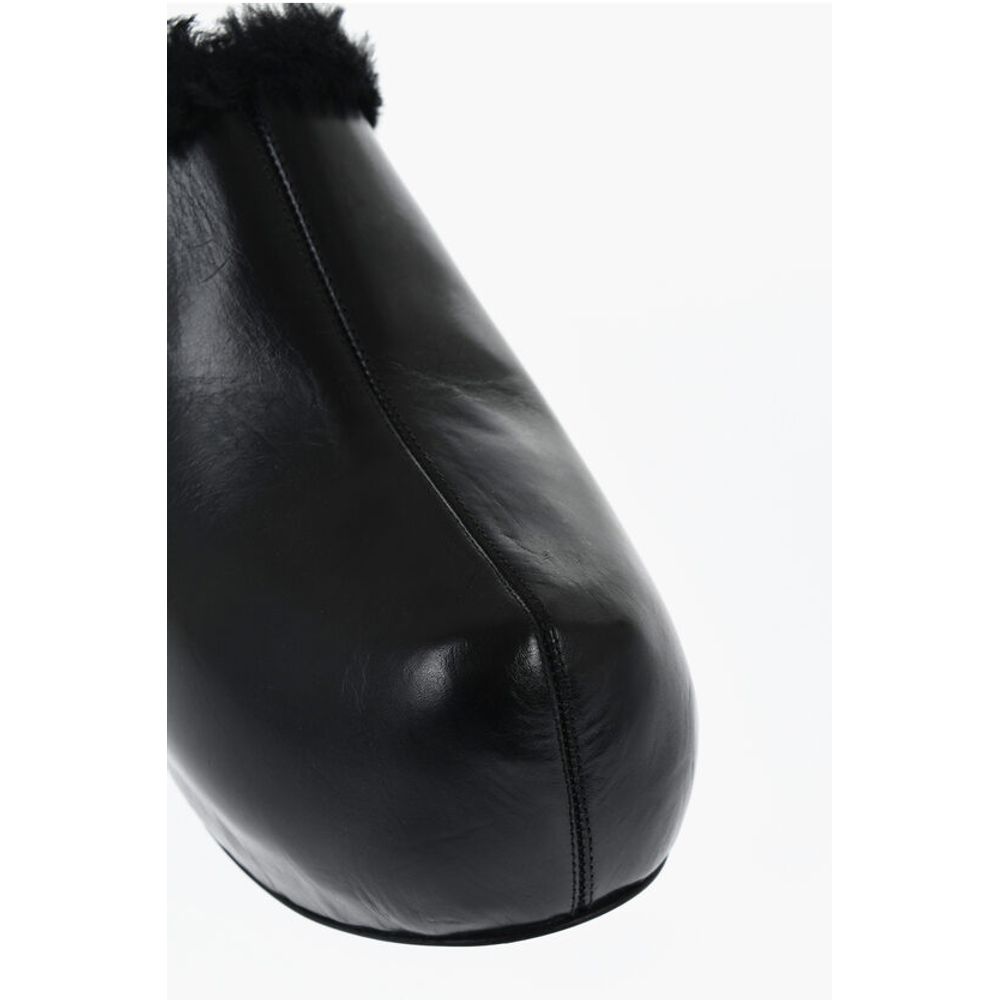 Jil Sander Leather Clogs With Shearling Lining - Image 4