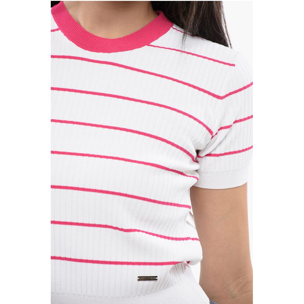 Dsquared² Awning Striped Knitted Crop Top - Image 3