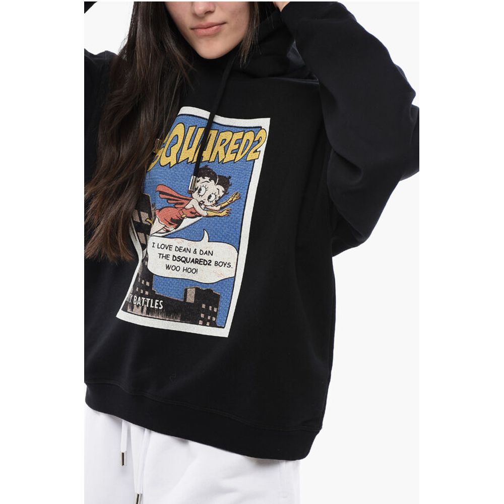 Dsquared² Brushed Cotton BETTY BATTLES Oversized Hoodie - Image 3