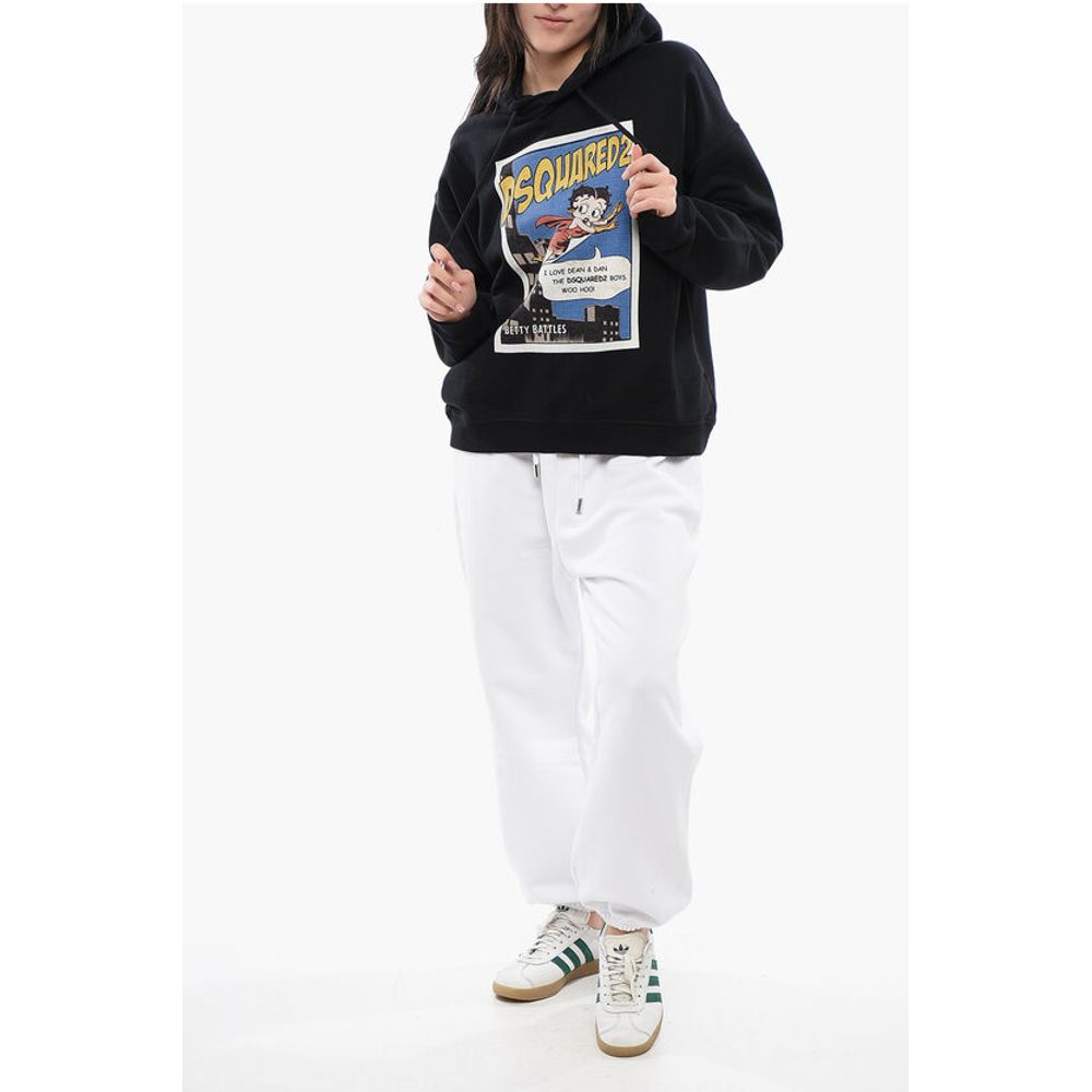 Dsquared² Brushed Cotton BETTY BATTLES Oversized Hoodie - Image 4