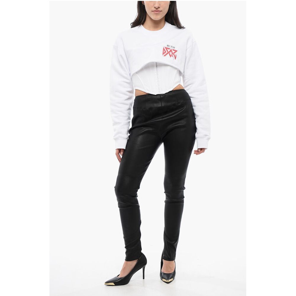 Dsquared² Cropped Fit ROCK Sweatshirt with Corset Detail - Image 4