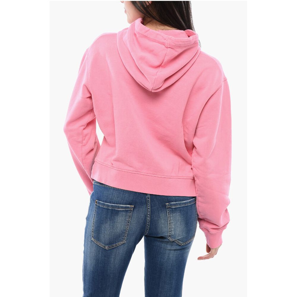 Dsquared² Brushed Cotton CAMPING OUT Cropped Fit Hoodie - Image 2
