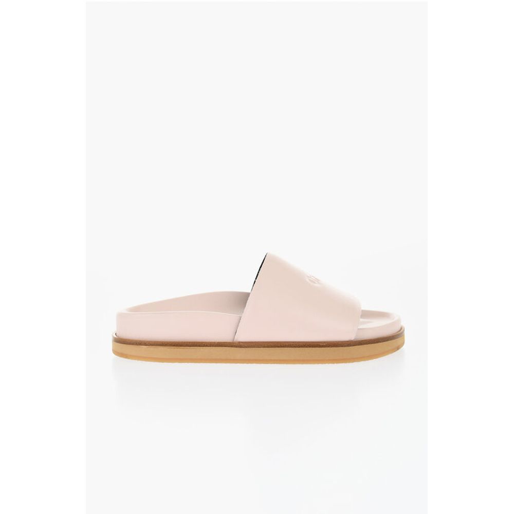 Off-White Leather OFF STAMP Slides - Image 3