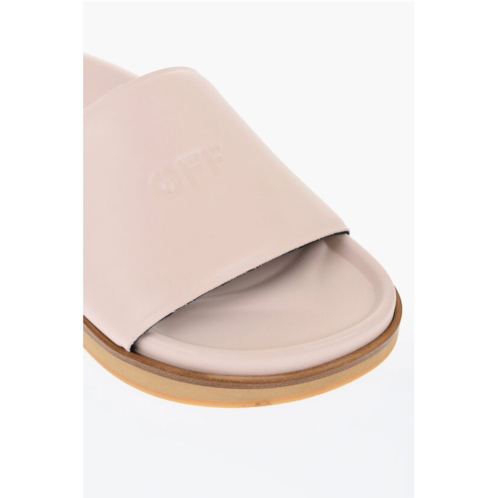 Off-White Leather OFF STAMP Slides - Image 4