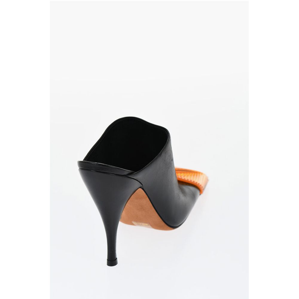 Off-White Leather LUNAR Mules With Statement Detail Heel 11 cm - Image 2