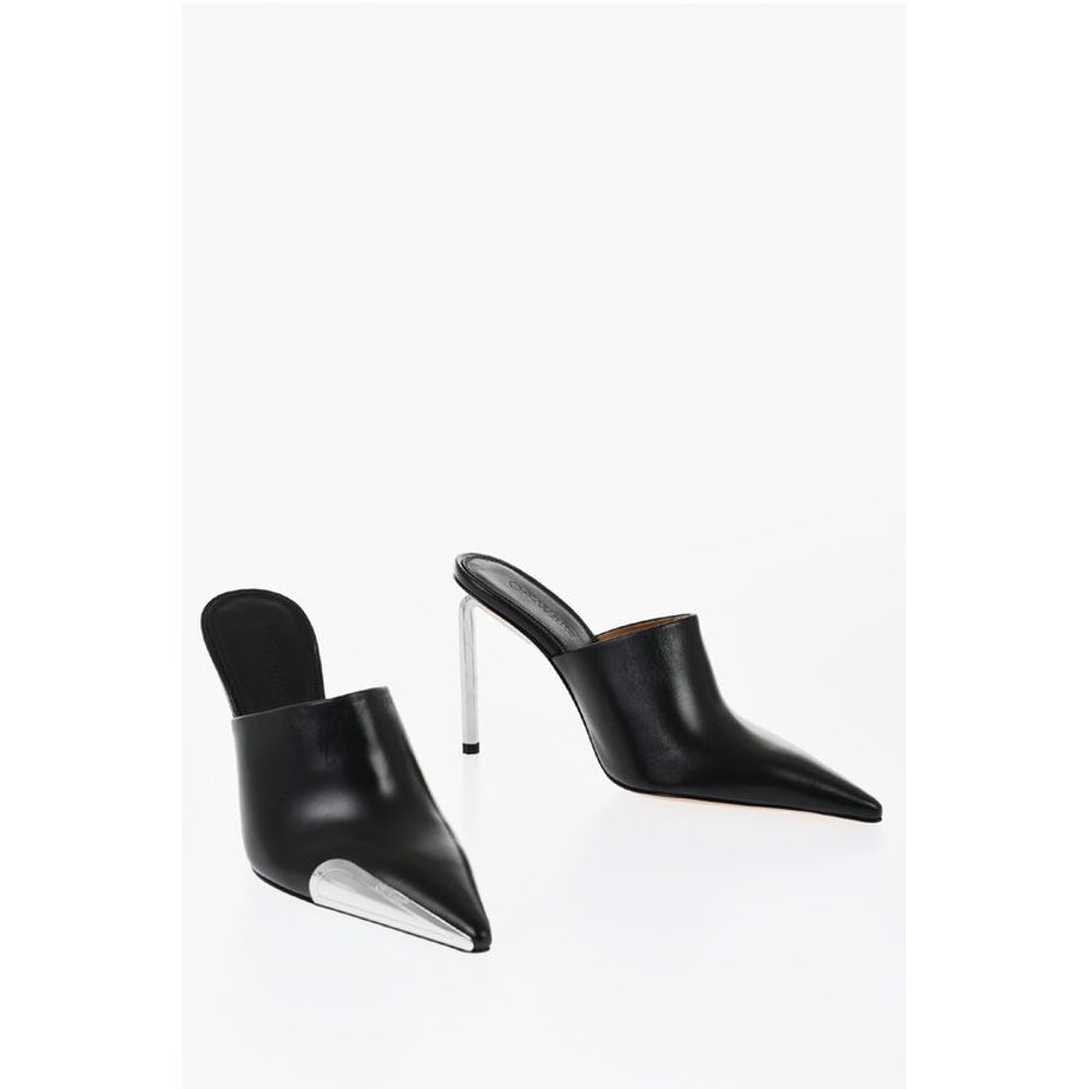 Off-White Letaher ALLEN Pointed Mules Heel 10 cm