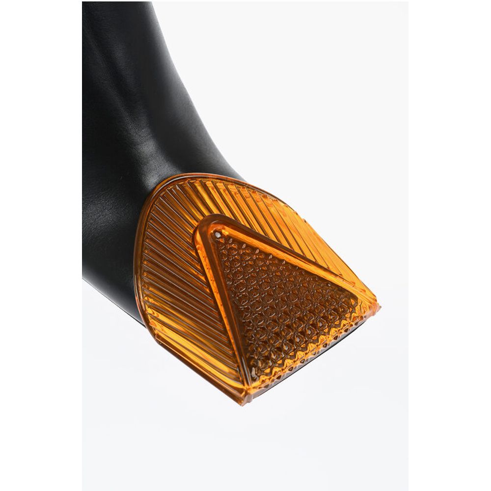 Off-White Leather LUNAR Mules With Statement Detail Heel 11 cm - Image 4