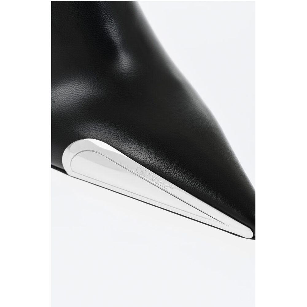 Off-White Letaher ALLEN Pointed Mules Heel 10 cm - Image 4