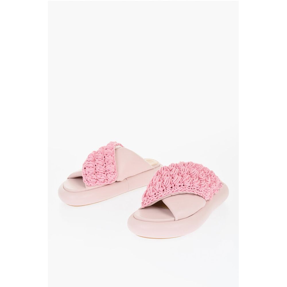 J.W.Anderson Criss-Cross Leather Slides With Platform Soles