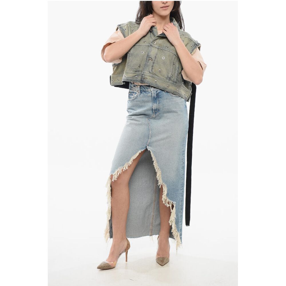 Rick Owens Denim Cropped Jacket with Laces - Image 4