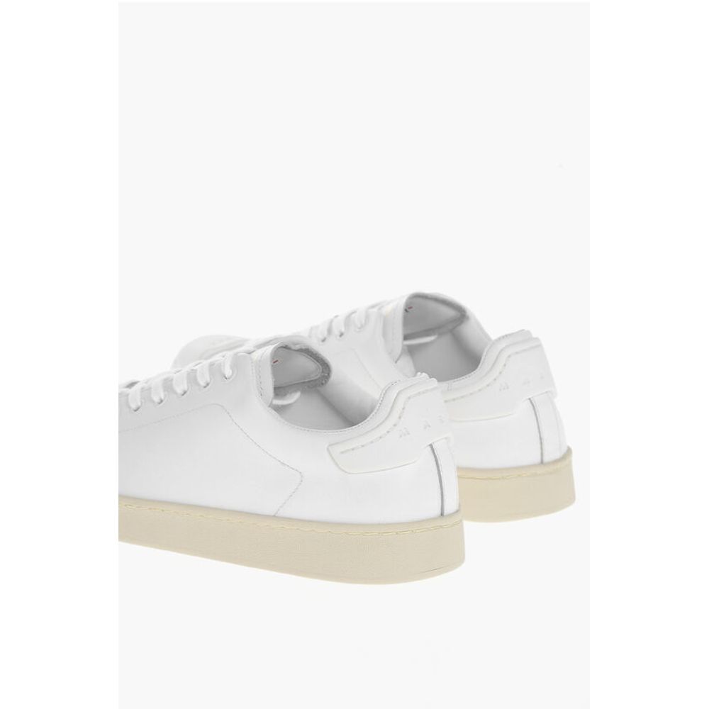 Marni Monochrome Leather Sneakers with Rubber Toe - Image 2