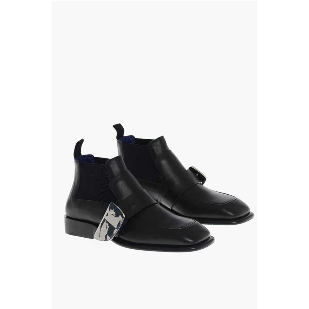 Burberry Leather Chelsea Boots with EDK Buckle