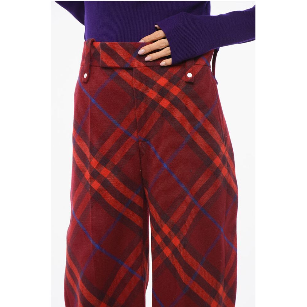 Burberry Tartan Virgin Wool Pants with Hidden Fastening - Image 2