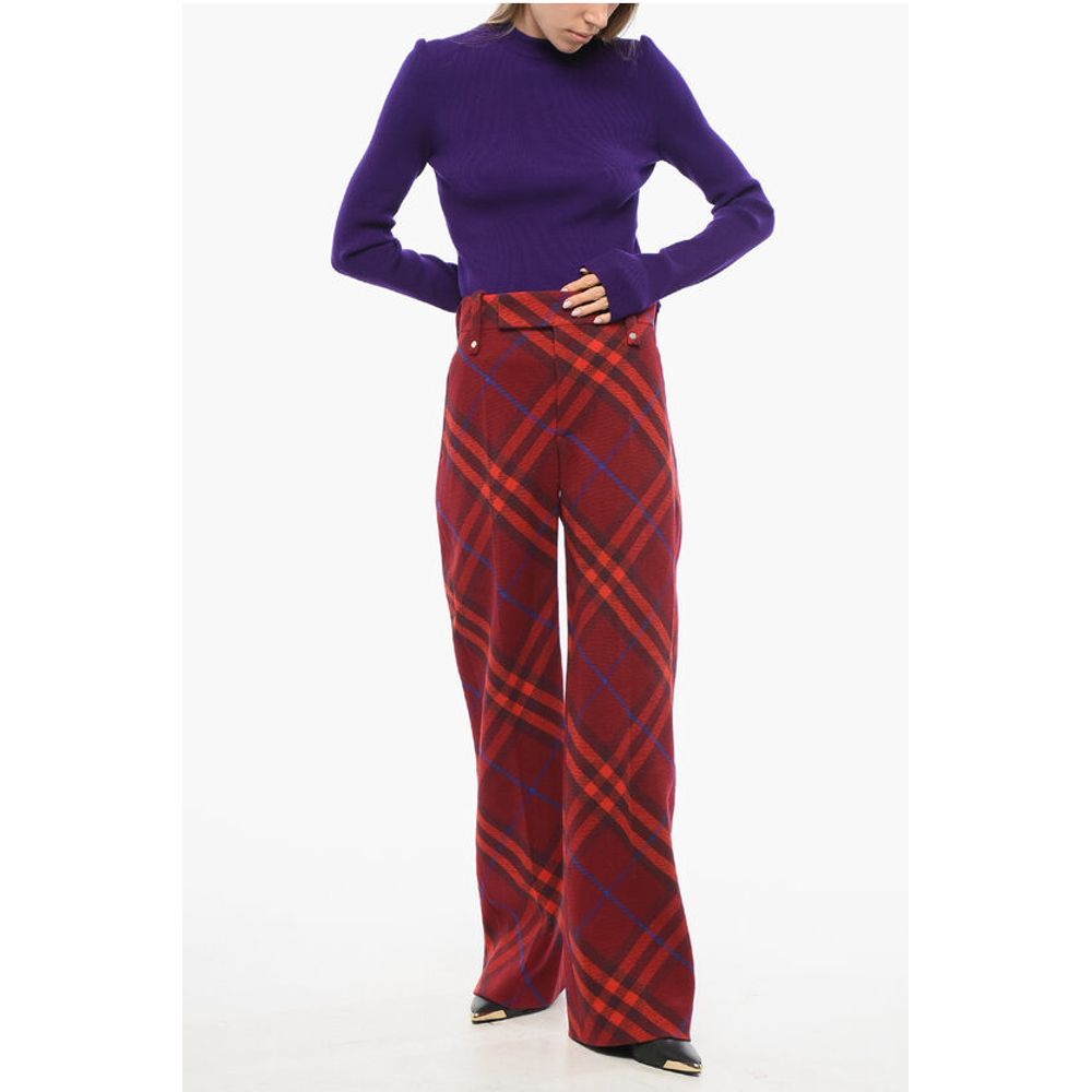 Burberry Tartan Virgin Wool Pants with Hidden Fastening - Image 3