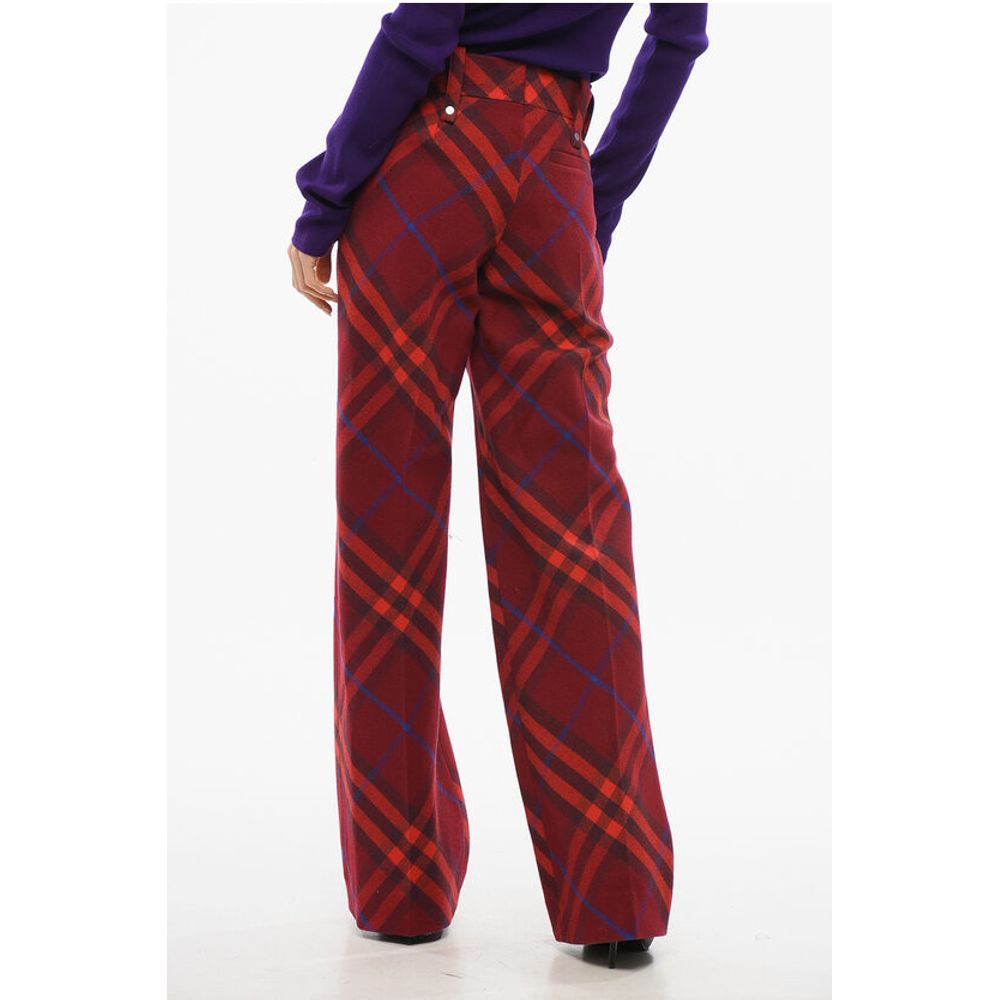 Burberry Tartan Virgin Wool Pants with Hidden Fastening - Image 4