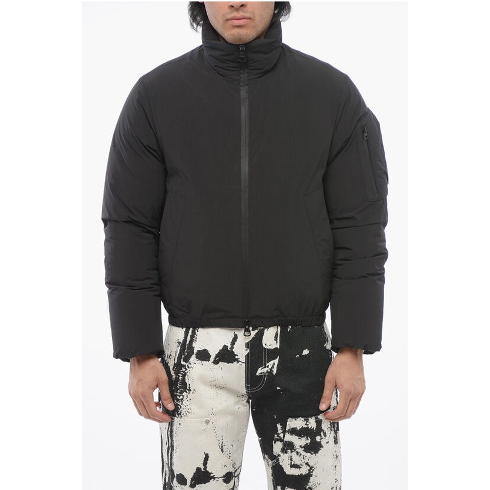 Burberry Multipocketed Down Jacket with Back Embroidered Logo