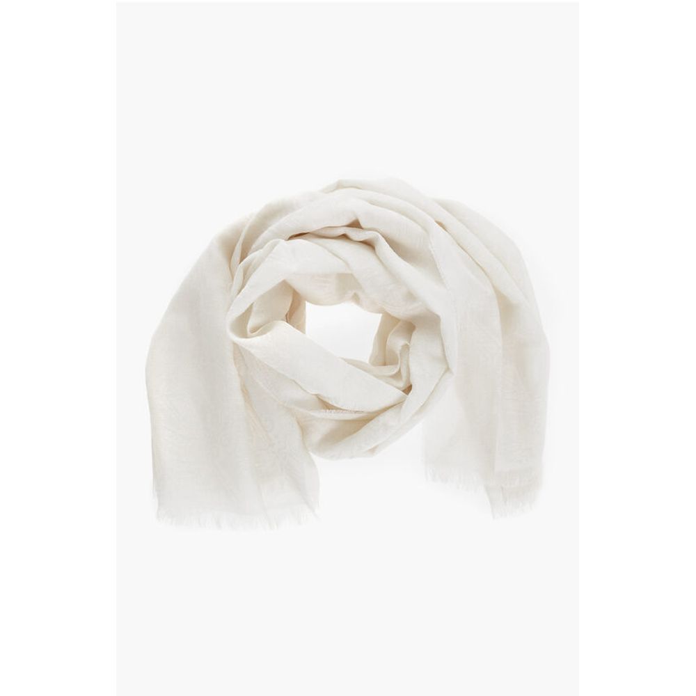Max Mara Embroiderd Wool Silk and Linen ELEONOR Scarf