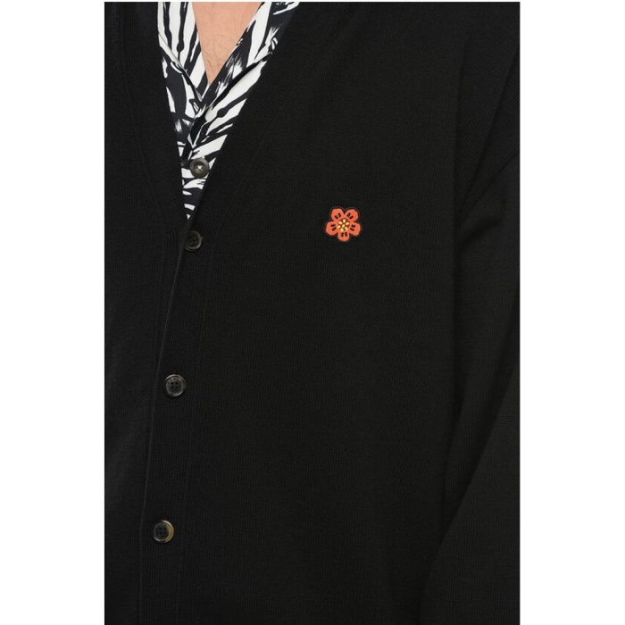 Kenzo V Neck BOKE FLOWER Wool Cardigan - Image 3