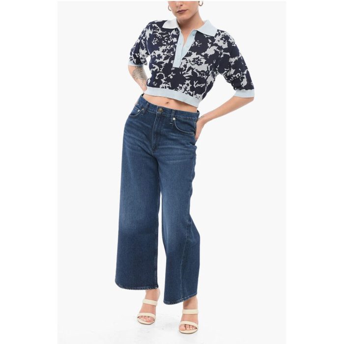 Kenzo Jacquard Cotton Blend Cropped Fit Polo - Image 4