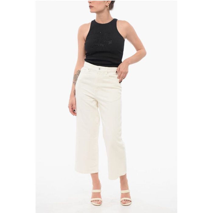Kenzo Cropped Fit SUMIRE Denims with Belt Loops 25cm - Image 4