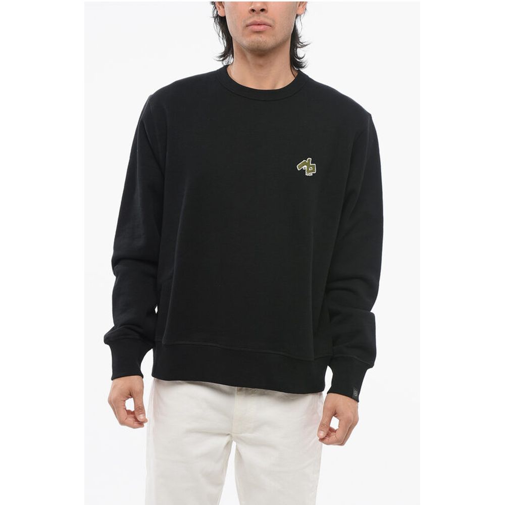 Rag&Bone Crew Neck Brushed Cotton Sweatshirt with Patch
