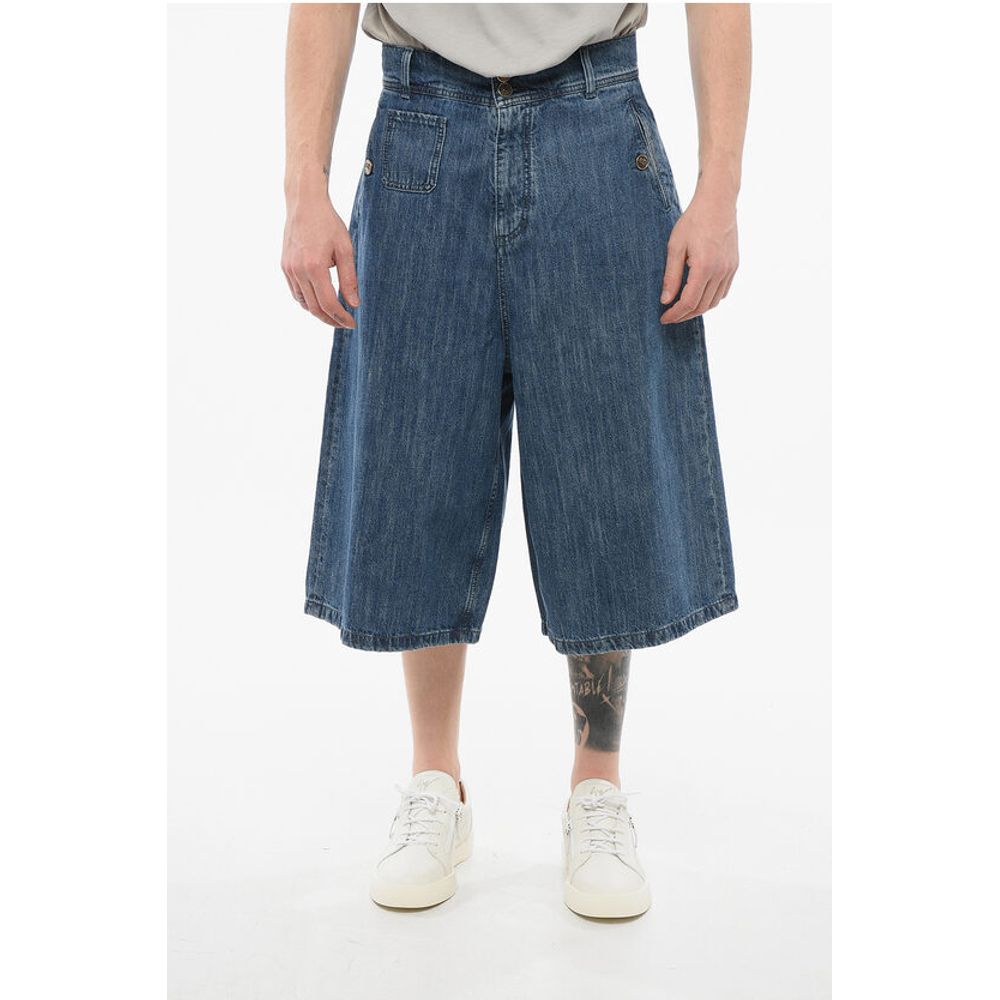 Etro Flared Fit Denim Shorts with Belt Loops