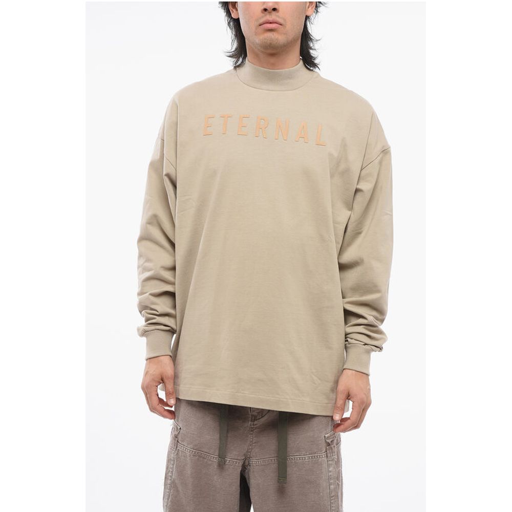 Fear Of God Crew Neck ETERNAL T-Shirt with Cuffs and Flocked Logo