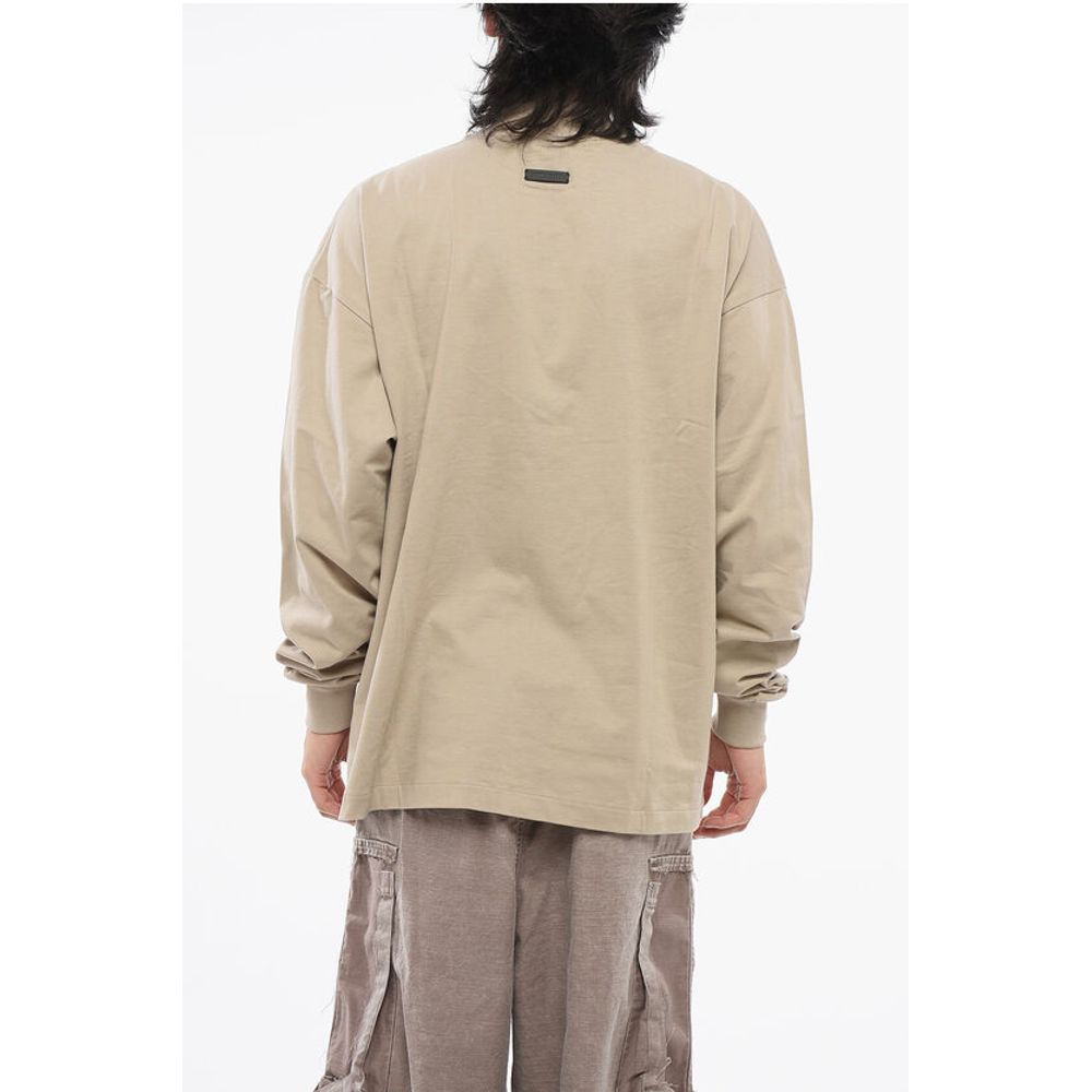 Fear Of God Crew Neck ETERNAL T-Shirt with Cuffs and Flocked Logo - Image 2