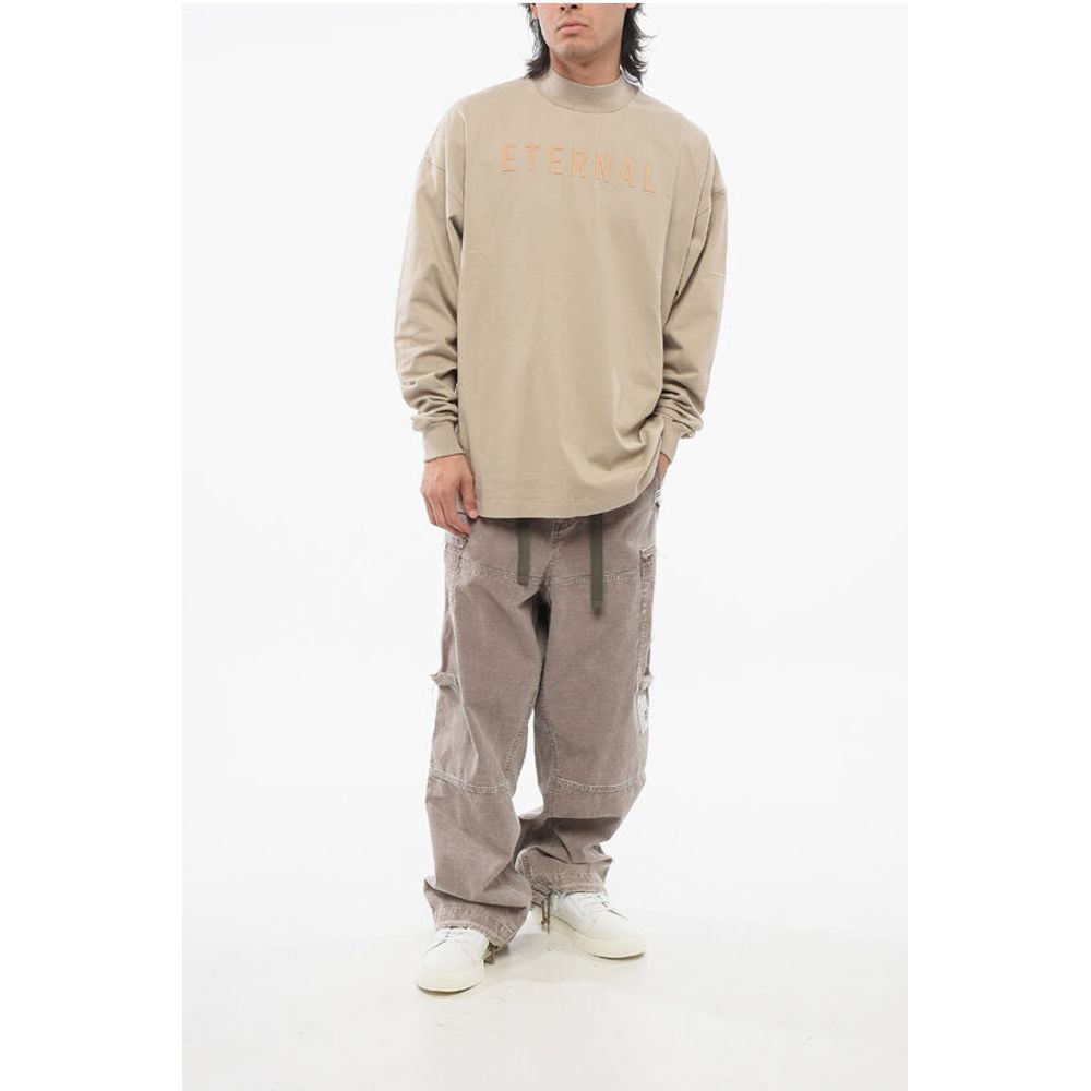 Fear Of God Crew Neck ETERNAL T-Shirt with Cuffs and Flocked Logo - Image 4