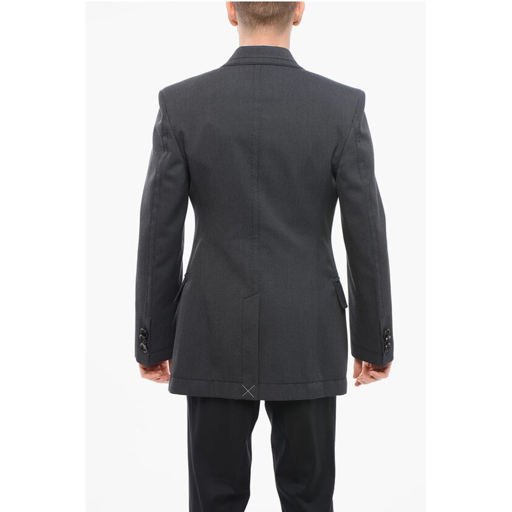 Bottega Veneta Double-breasted Twill Wool Blazer with Visible Stitchings - Image 2
