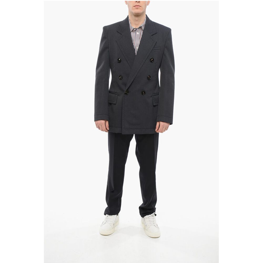 Bottega Veneta Double-breasted Twill Wool Blazer with Visible Stitchings - Image 4