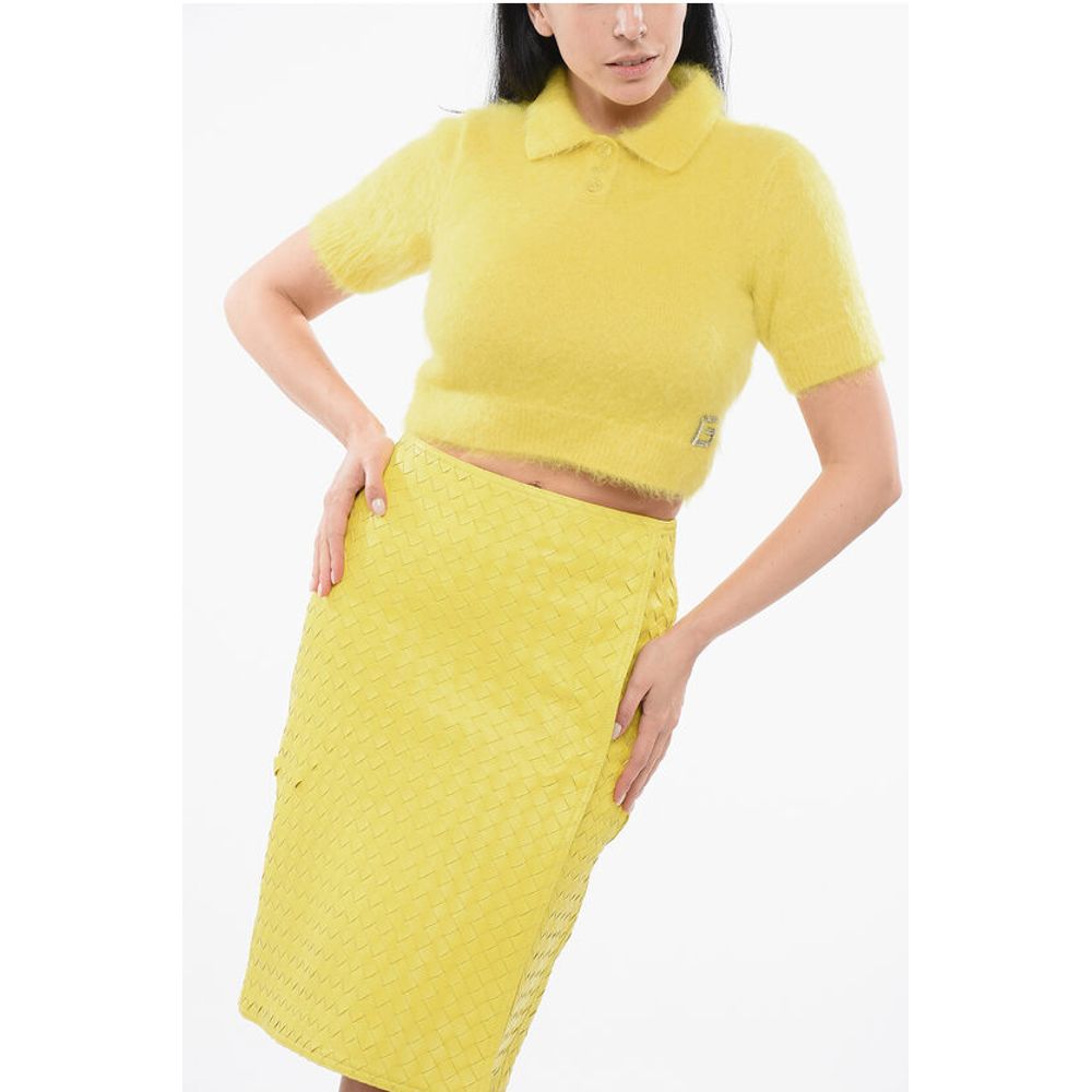 Gucci Mohair Blend Cropped Fit Sweater with Fuzzy Effect