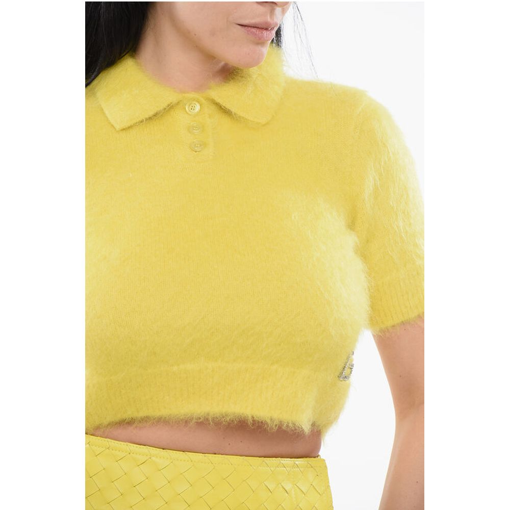 Gucci Mohair Blend Cropped Fit Sweater with Fuzzy Effect - Image 3