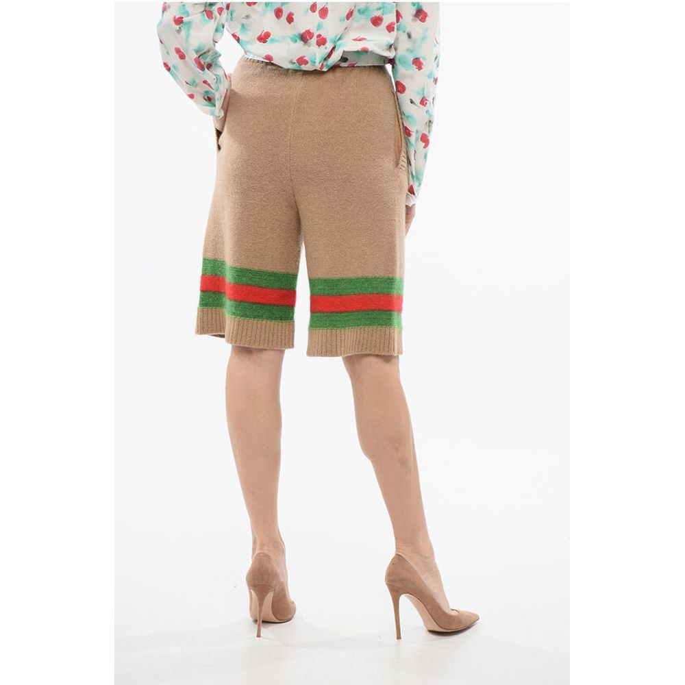 Gucci Iconic Banded Knitted Shorts with Embroidered Logo - Image 2