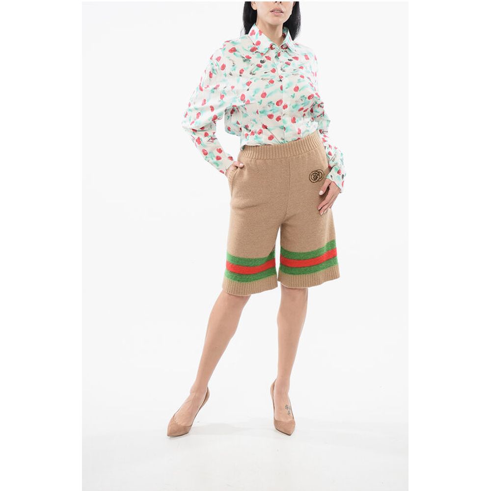 Gucci Iconic Banded Knitted Shorts with Embroidered Logo - Image 4