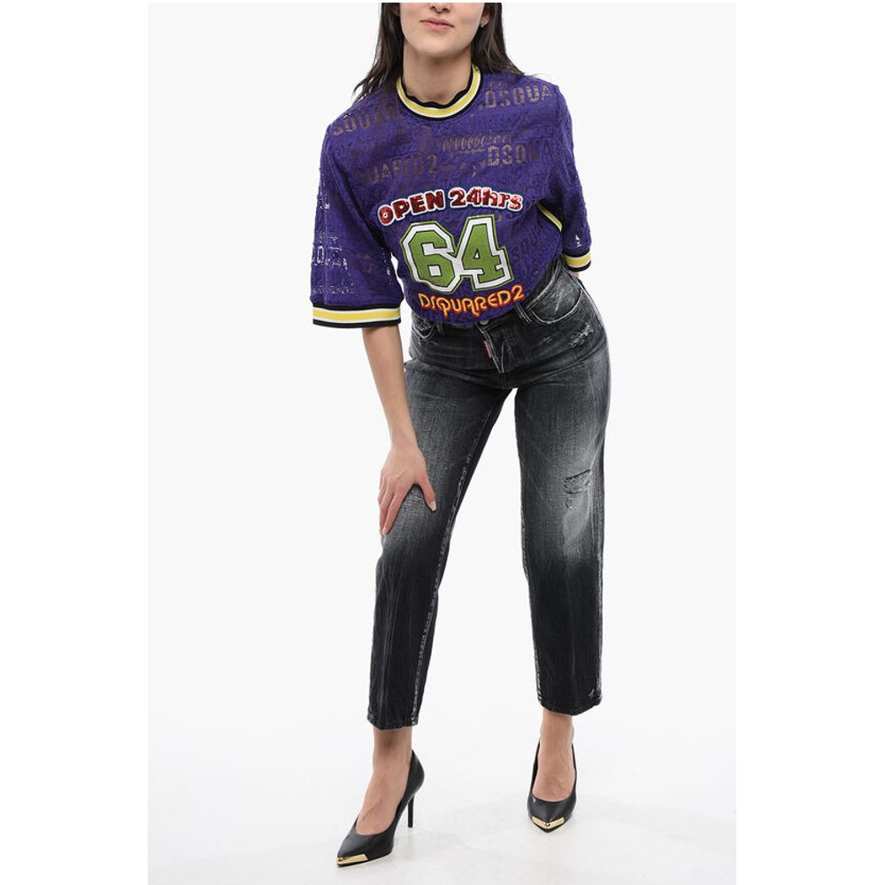 Dsquared² Distressed Boston Fit Denims 18cm - Image 4