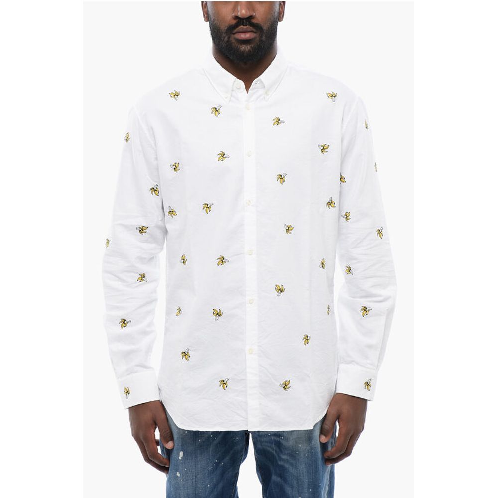 Dsquared² Button-Down Shirt With Banana Embroidery