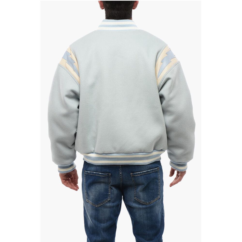 Rhude Wool Bomber with Leather and Snap Buttons - Image 2