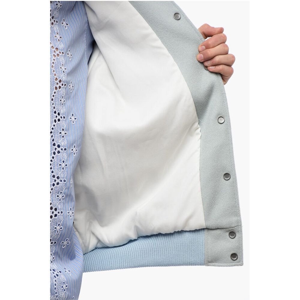 Rhude Wool Bomber with Leather and Snap Buttons - Image 5