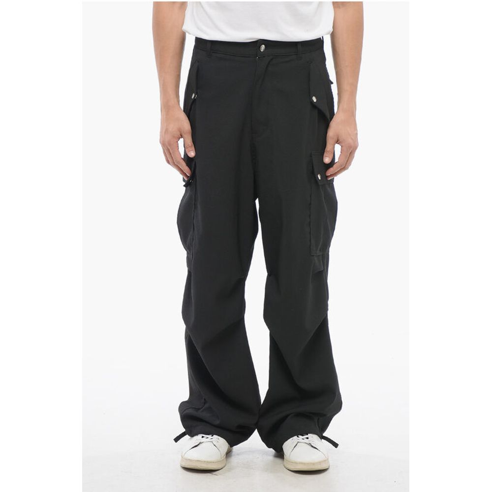 Rhude Cotton Cargo Pants with Logo Buttons