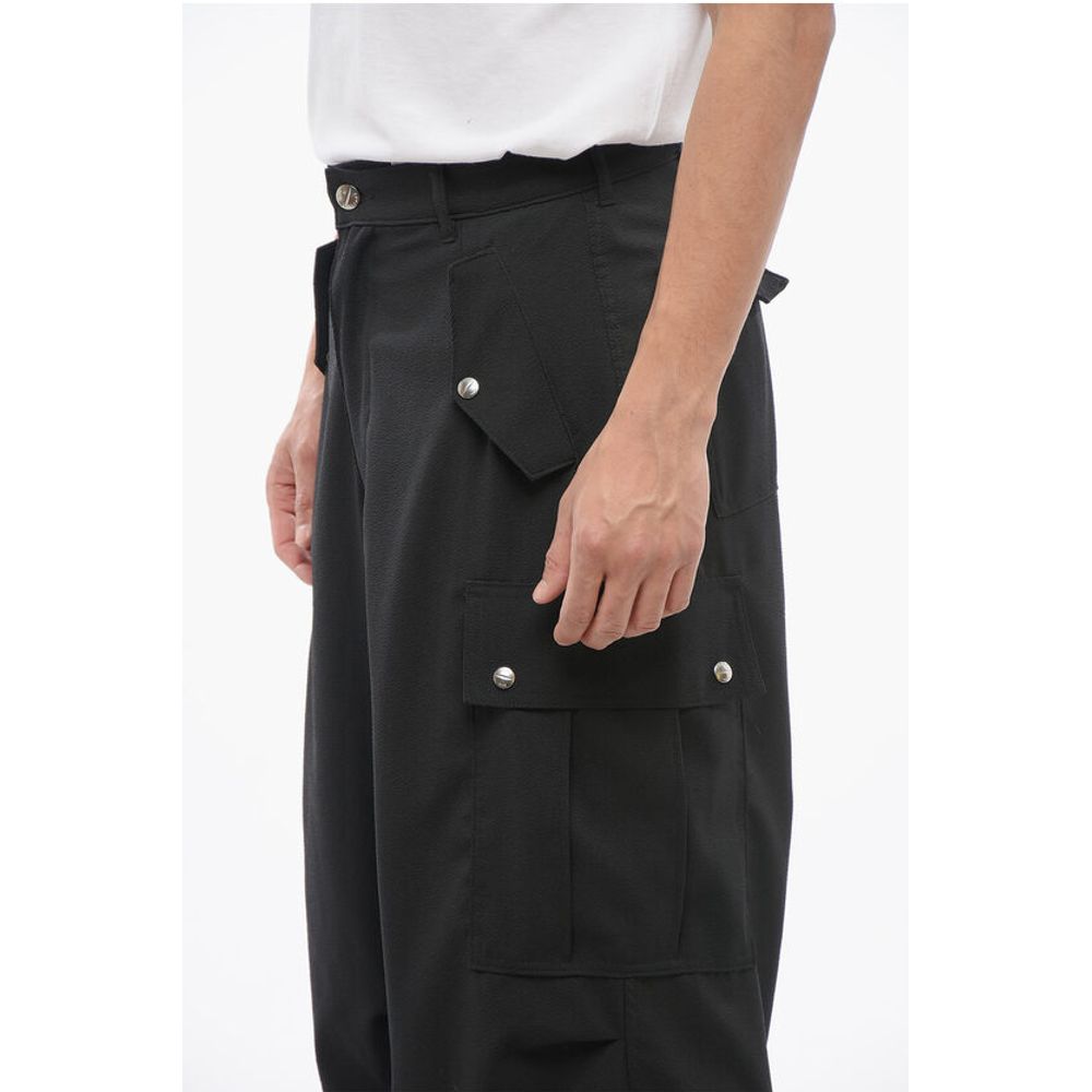 Rhude Cotton Cargo Pants with Logo Buttons - Image 3