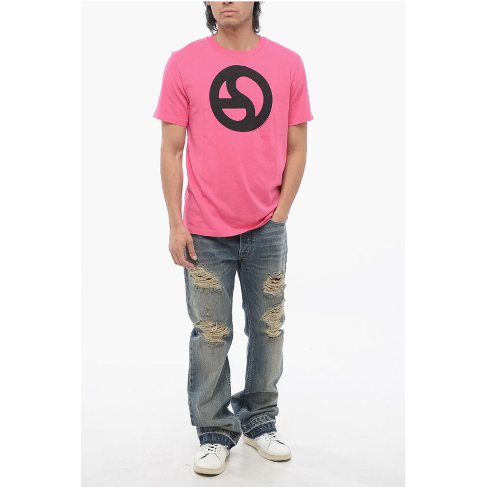 Acne Studios Cotton Crew-Neck T-shirt with Contrast Print - Image 4