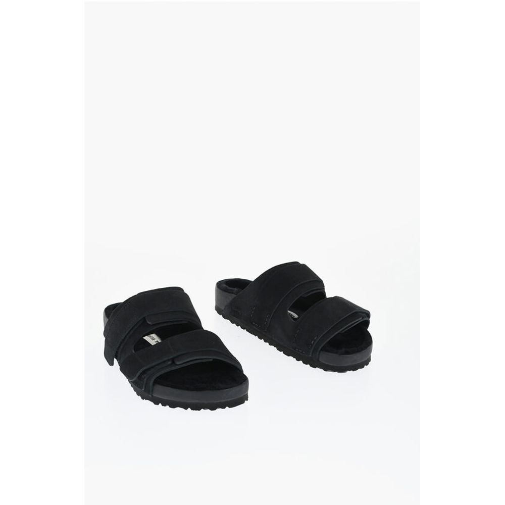 Birkenstock TEKLA Double Strap Suede UJI Sandals with Shearling Sole