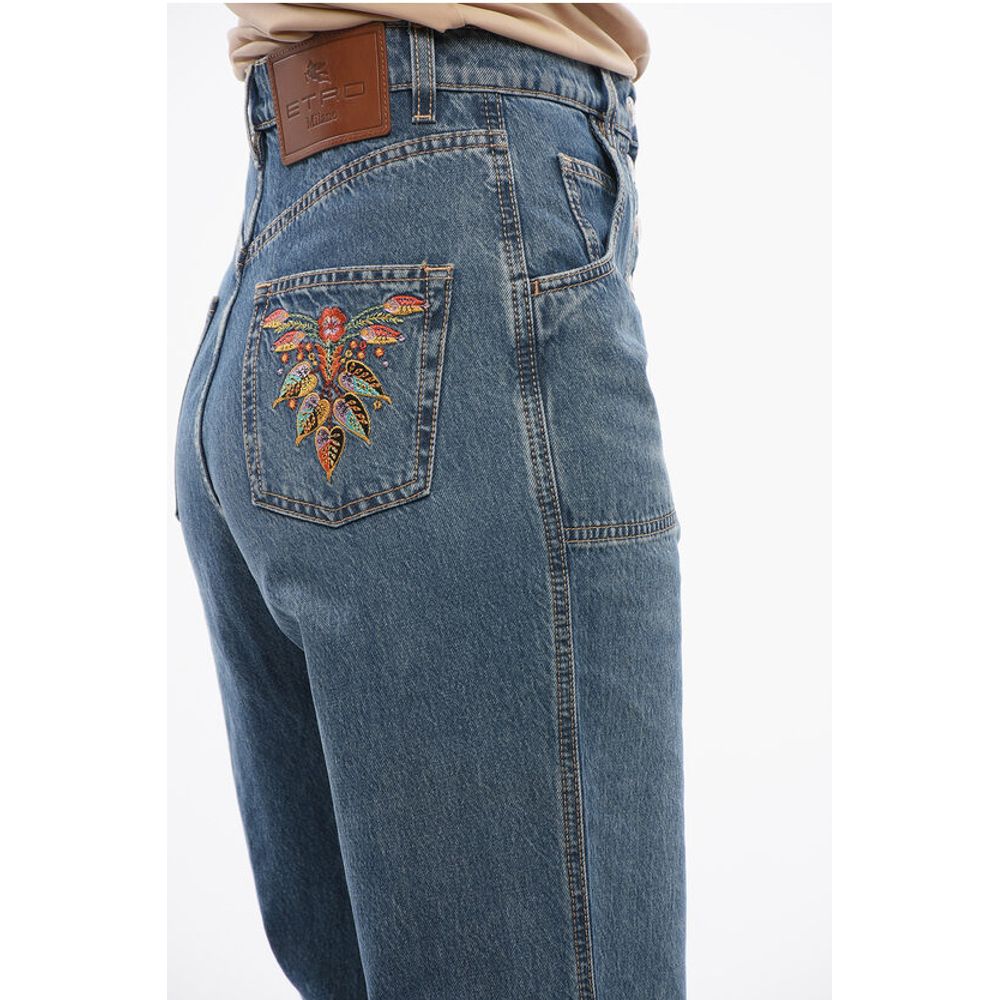 Etro Super Wide Leg Denims with Embroidered Pockets - Image 3