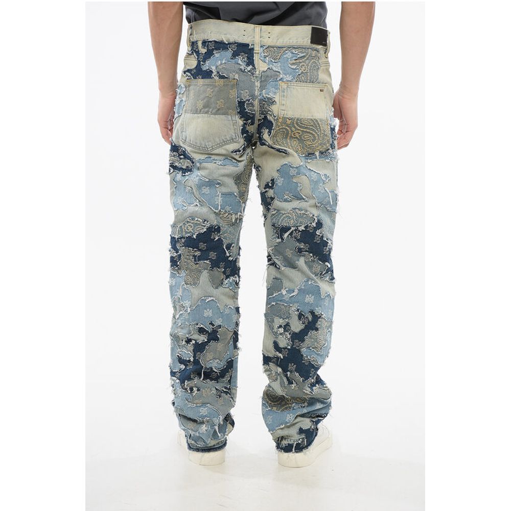 Amiri Fringed Hem PATCHWORK CAMO Denims 22cm - Image 2