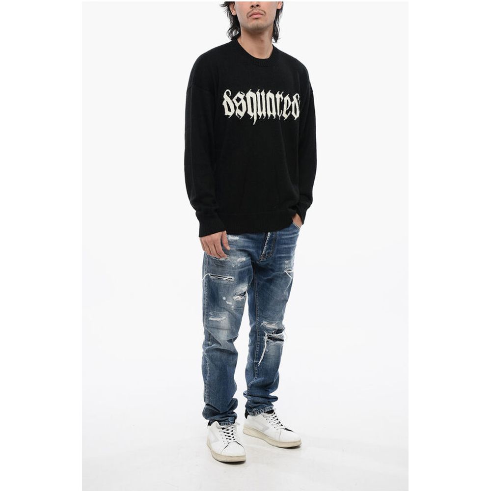 Dsquared² Alpaca-blended Pullover with Contrasting Logo - Image 4