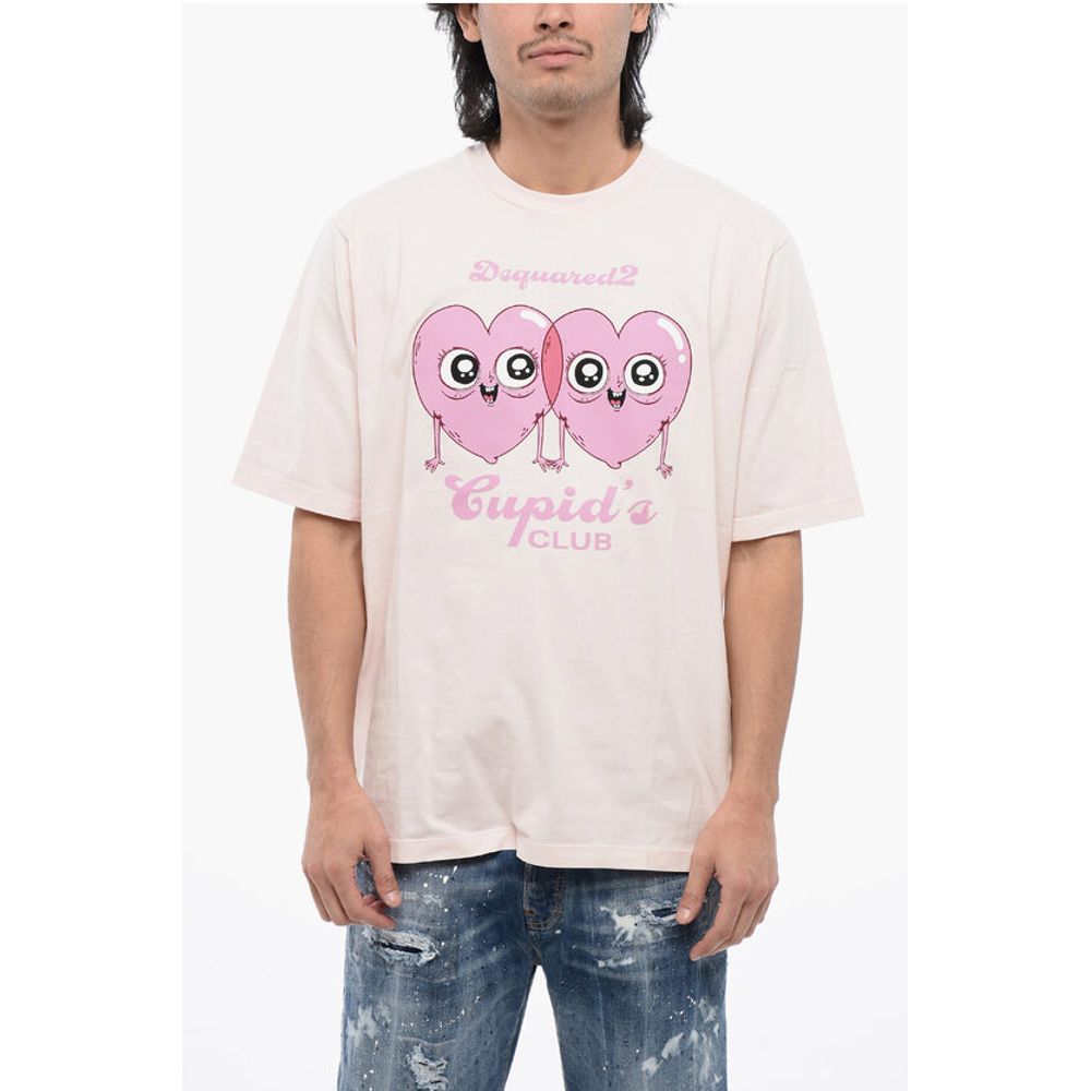 Dsquared² Crew Neck CUPID'S CLUB Cotton T-Shirt